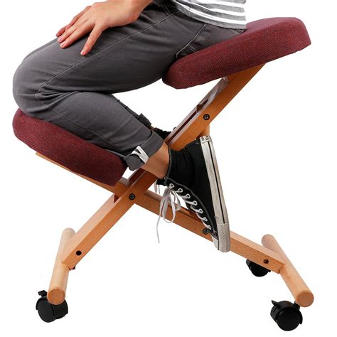 VIVO Ergonomic Wooden Kneeling Chair, Adjustable Stool for