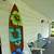 wooden surfboard decor