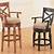 wooden swivel bar stools with back
