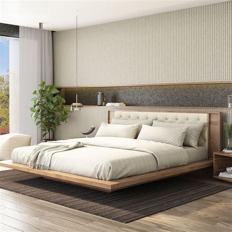 Wooden Bed Frame Floating