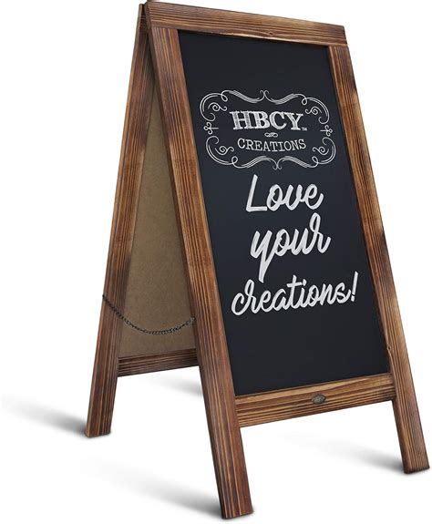 wooden chalkboard sign stand