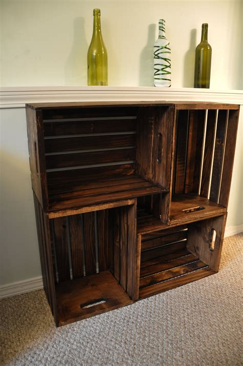 DIY Crate Bookshelf Crate bookshelf, Wood crate shelves, Crate shelves