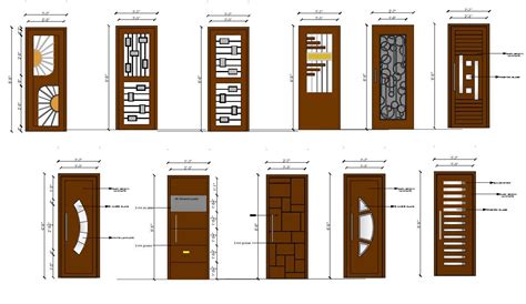 wooden door design cad block