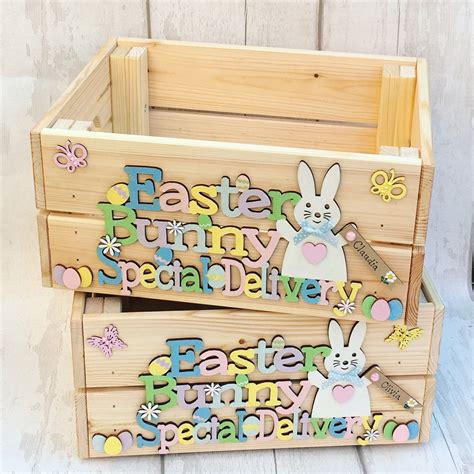wooden easter baskets personalized