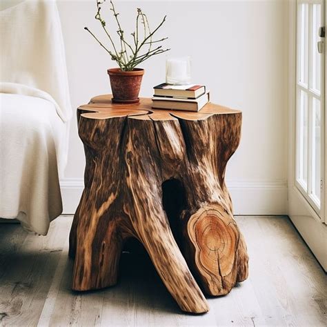 Wooden Side Table Log