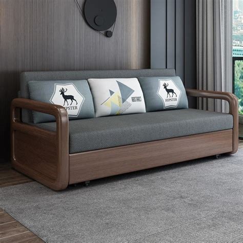 Wooden Sofa Bed Foldable And Multi Function With Storage