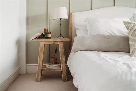 Wooden Stool Bedside Table