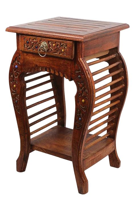Wooden Stool End Table