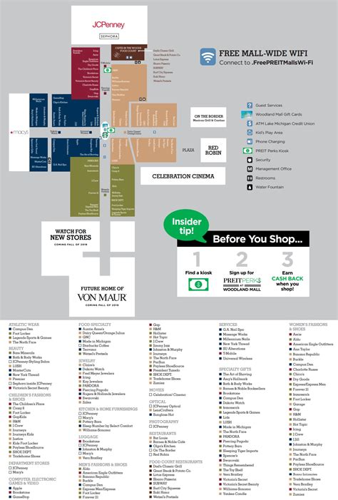 woodland mall stores directory