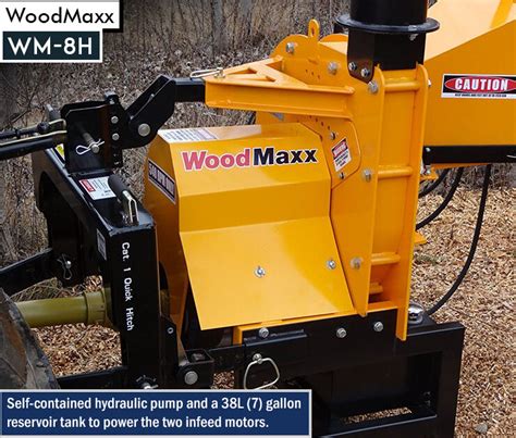 DK2 WoodMaxx WM8H 8in Steel PTO Wood Chipper with Hydraulic Feed