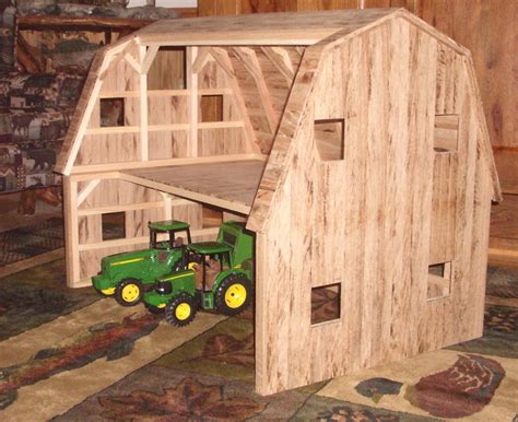 Handmade Toy Wooden Barn a DIY project with the plan template Wooden