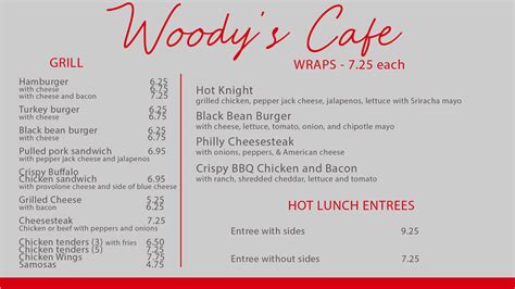 woody's fremont ohio menu