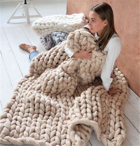 Wool Blanket Chunky Knit