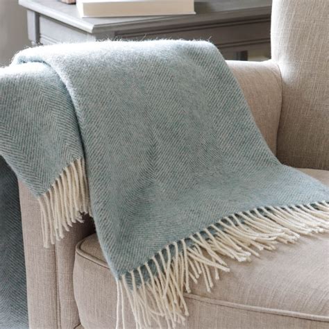 Wool Throw Duck Egg Blue