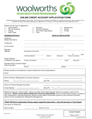 woolworths credit application form online