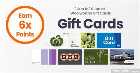 woolworths gift cards bonus points