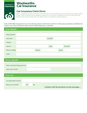 woolworths insurance claims contact details