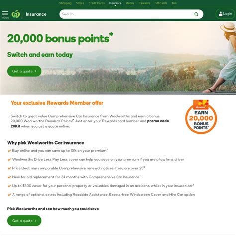 woolworths insurance online login