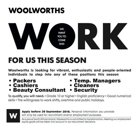 woolworths student weekend jobs