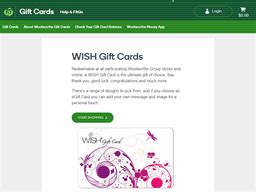 woolworths wish gift card balance check