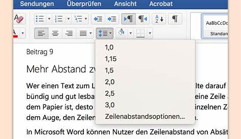 So ändern Sie den Word Zeilenabstand in Microsoft Office Word 2016