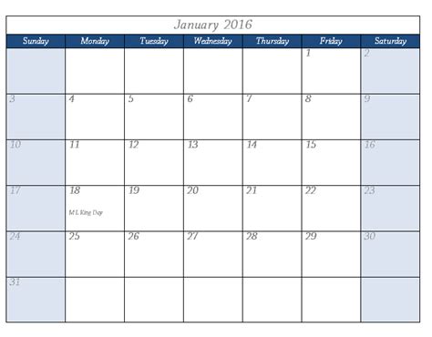 word 2016 calendar template
