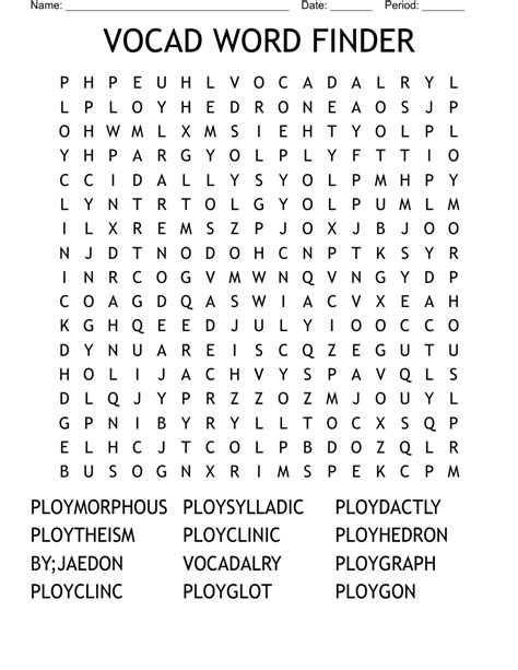 word finder with words
