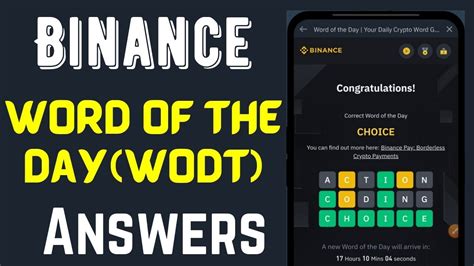 word of the day binance answers