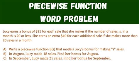 word problems piecewise function problem solving examples with answers
