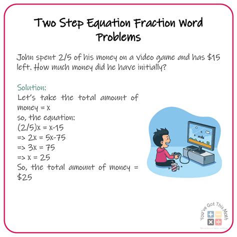 word problems solving two step equations