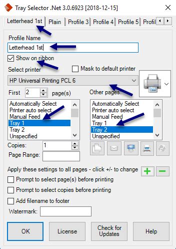Word Select Printer Tray