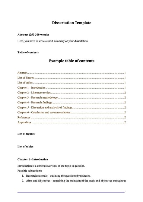 Word Template Dissertation