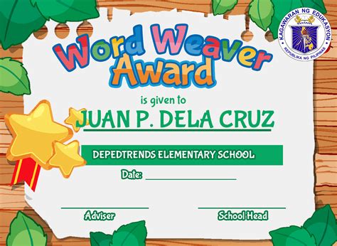 word weaver award meaning in kindergarten