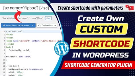 wordpress create shortcode with parameters