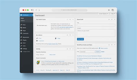 Dashboard WordPress