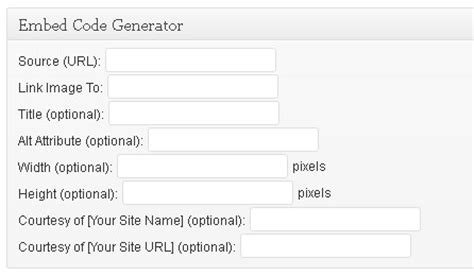 wordpress embed code generator