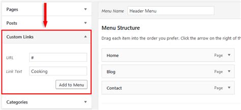 Wordpress Menu No Link