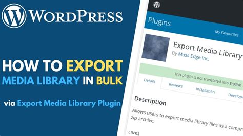 Wordpress Plugin Export Media Library
