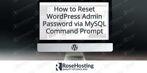 wordpress reset admin password mysql command line