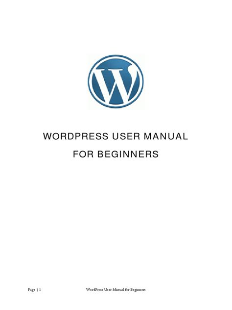 wordpress user manual pdf