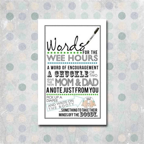 Words for the Wee Hours Diaper Game Printable Baby Shower Etsy