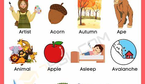 Words That Start with A | Words That Start with Letter A for Toddlers