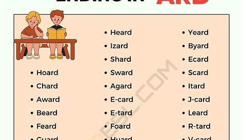 5 Letter Words Starting With C, Ending In ARD - MrGuider