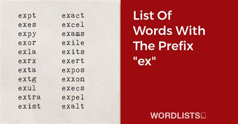 Exploring Words Starting with Ex