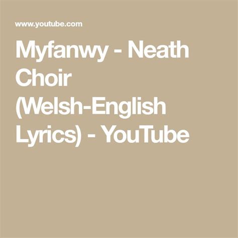 words of myfanwy in english and welsh