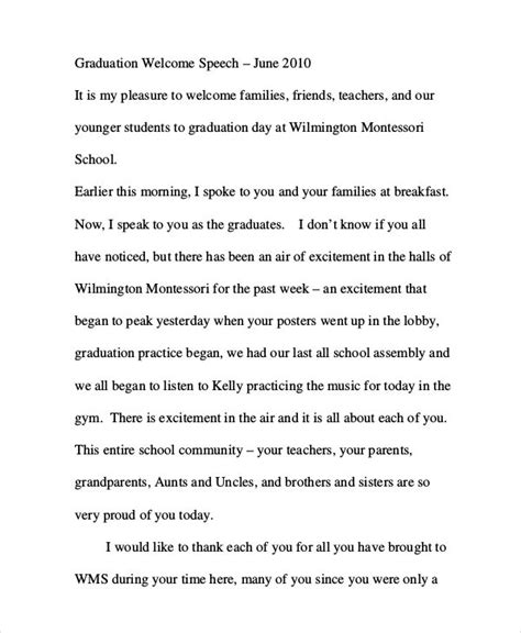 words of welcome for a program in school