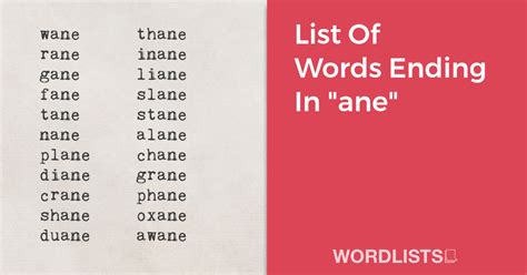 Ane Words and Meanings Explained