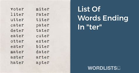 Words Start With Ter