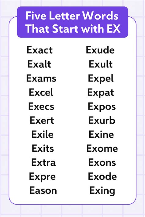 Exploring Words Starting With Ex