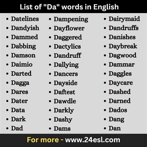 Words That Begin With Da